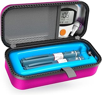 SHBC Insulin Pen Carrying Case Portable Medical Cooler Bag for Diabetes with Protective Ice Brick - Convenient to Changing Needles with Each Injection Hot Pink
