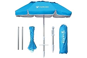AMMSUN Portable Sonnenschirm Telecopic Beach Umbrella