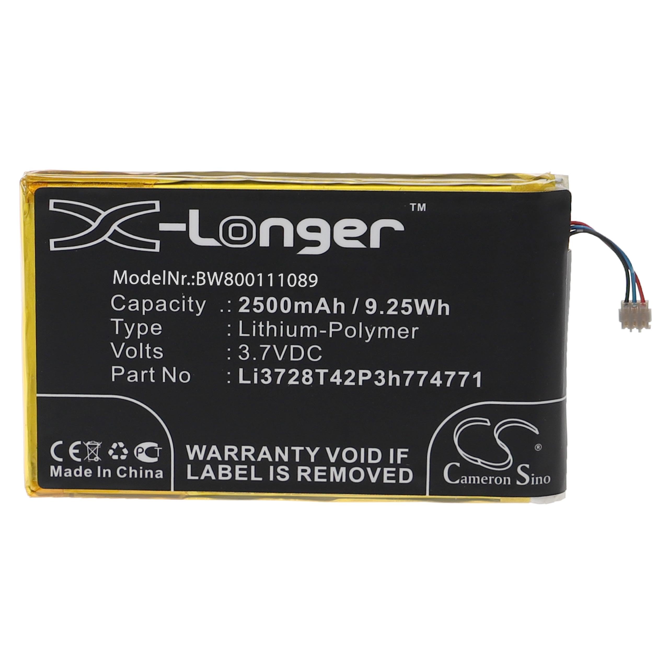 vhbw Batteria per diversi dispositivi (4000mAh, 3,7V, Li-Poly) 1x celle