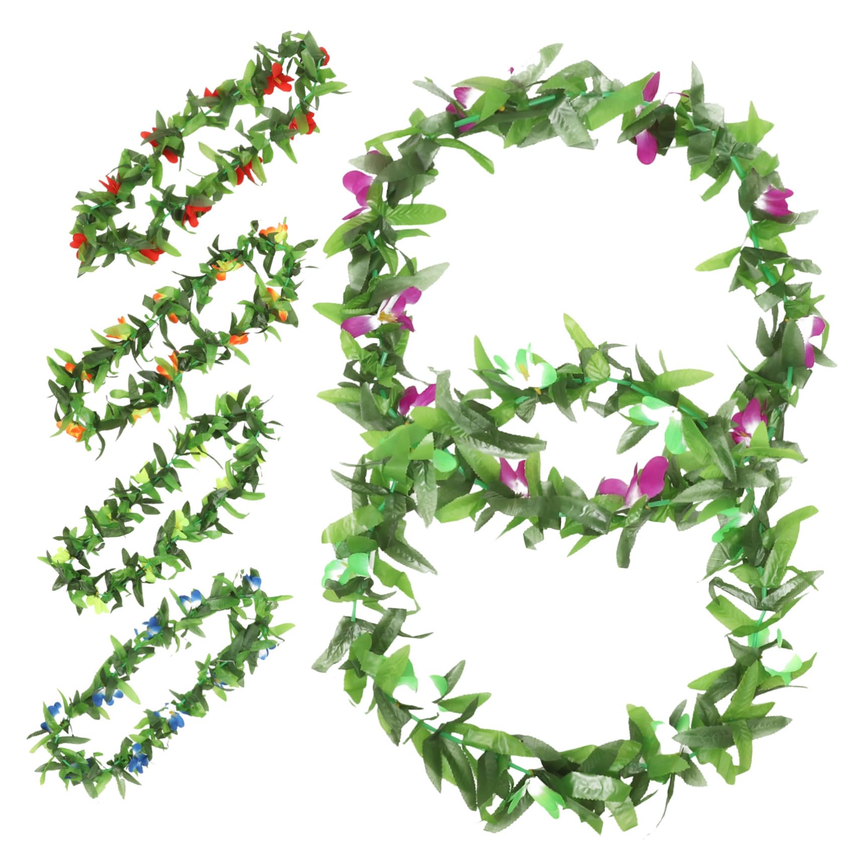 Cabilock 18 Piezas De Lei Hawaiano Decoraciones De Flores Artificiales para Collar Hawaiano Guirnaldas De Fiesta Luau Vestido para Verano Guirnalda De Playa Leis Hibisco Fiesta En La