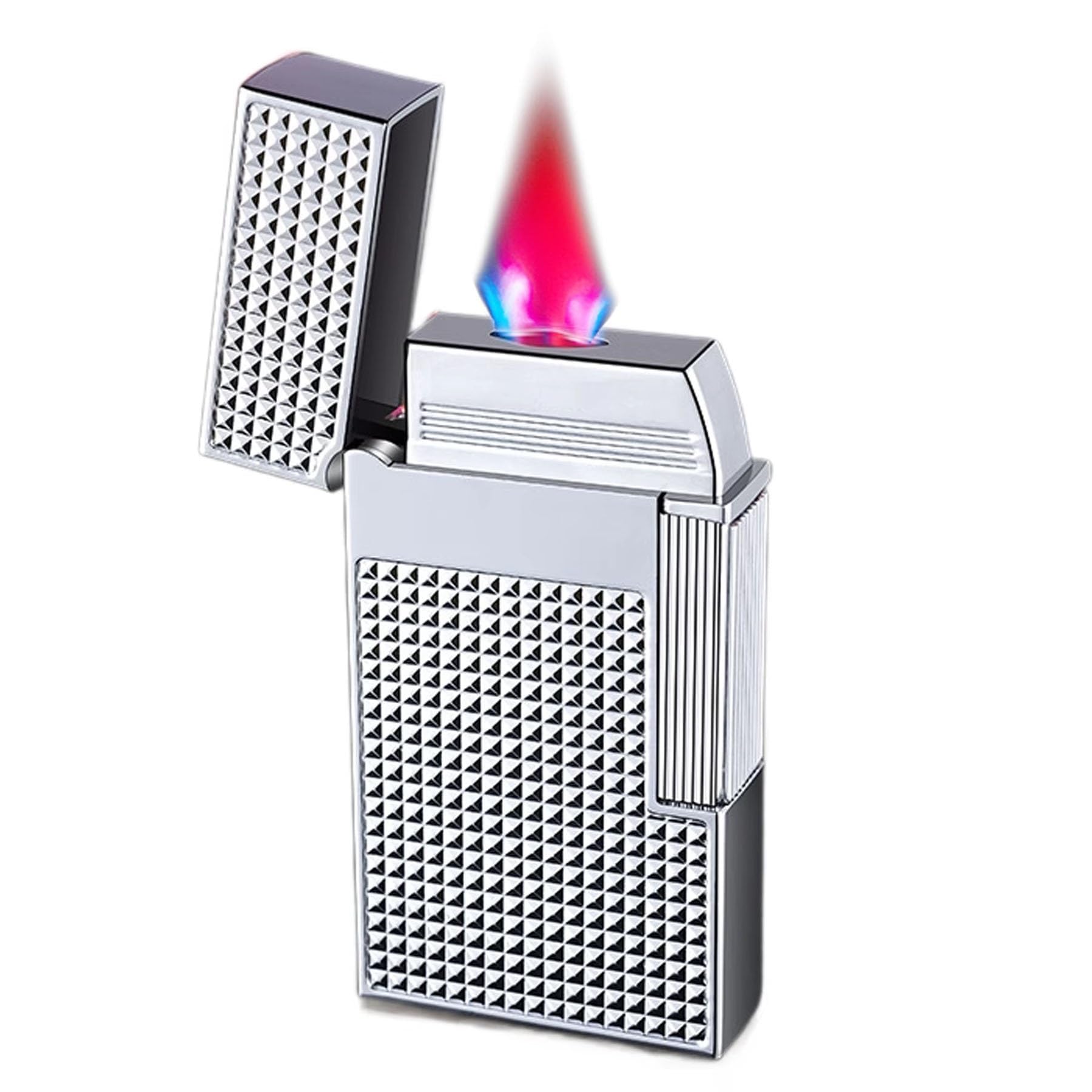 Encendedores de butano recargables para acampar con ventana de visualización y diseño abatible