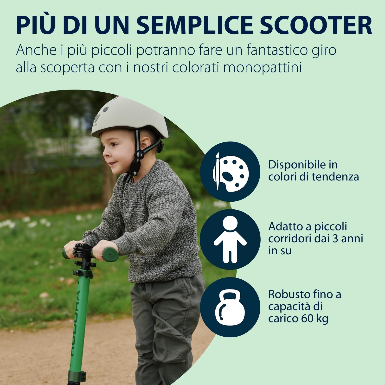 HUDORA Monopattino Up 145 Junior - Monopattino per bambini dai 3 anni sicuro e di qualità - Monopattino pieghevole con rotelle da 145 mm - Monopattino regolabile per ragazzi/e fino ai 60 kg
