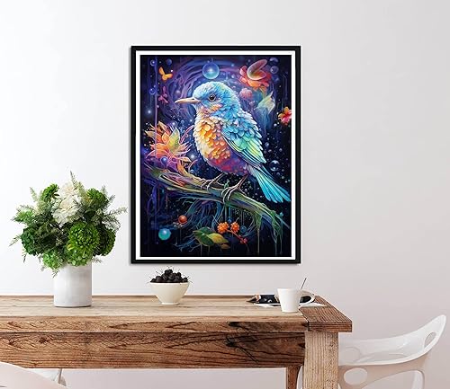 Miniatura 3 de Diymood Kits de pintura de diamantes 5D para adultos pájaros, kits de arte de diamantes para adultos coloridos | redondo de taladro completo |