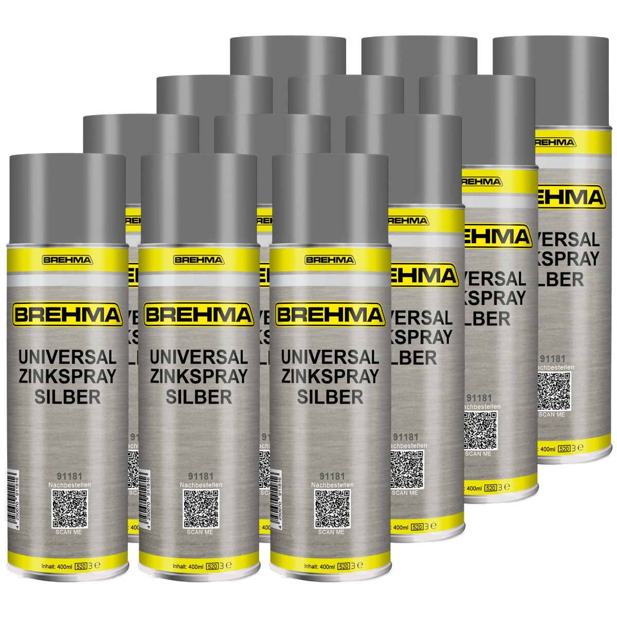 12x Universal Zinkspray silber Grundierung Korrosionsschutz 400ml