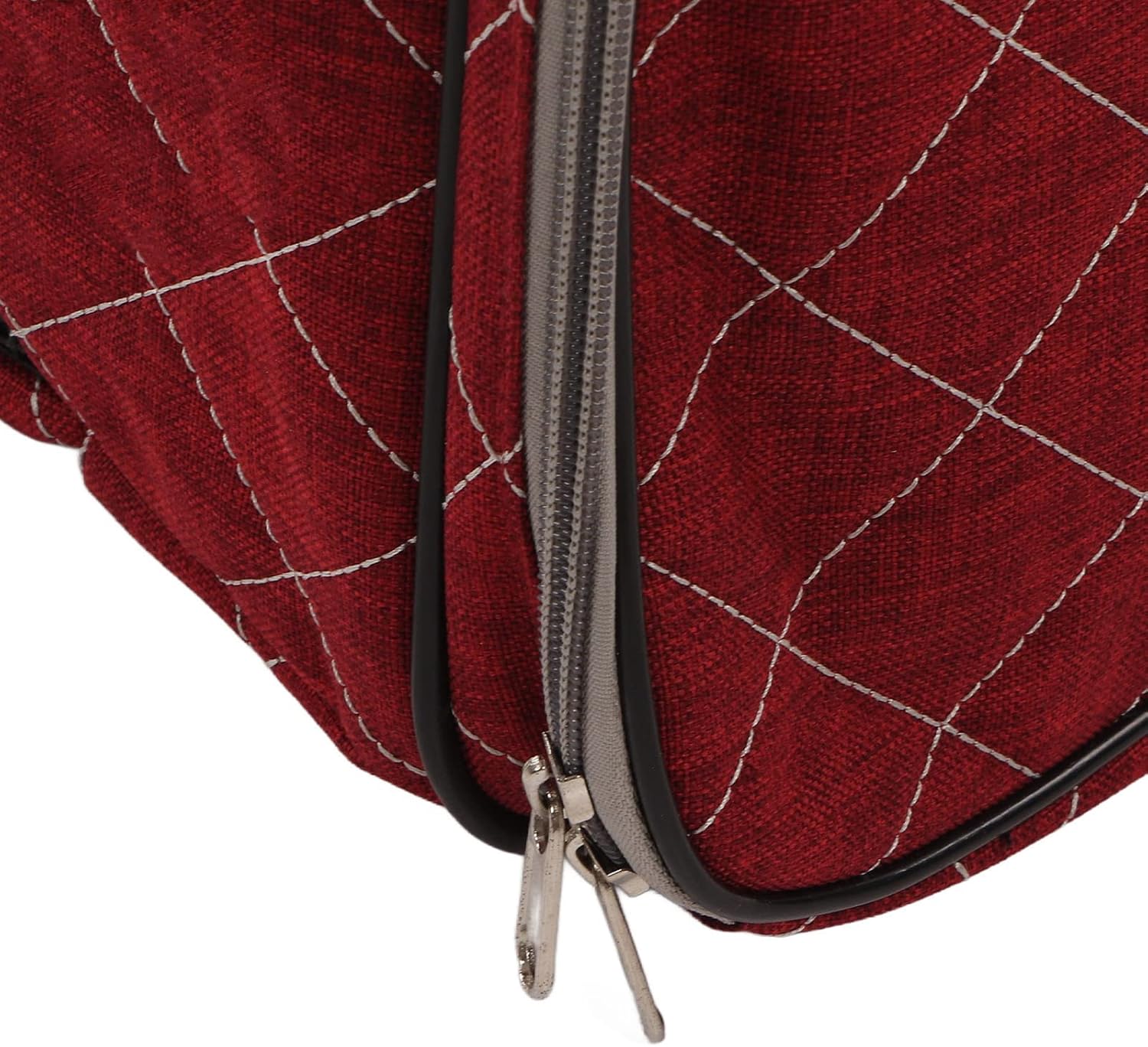 Portable Fashionable Dog Carrier Travel, Breathable and Collapsible for Outdoor Use, with Bite and Foldable, Extra Large Window, Reflective Webbing, Multi Grid Ventilation (Maroon)
