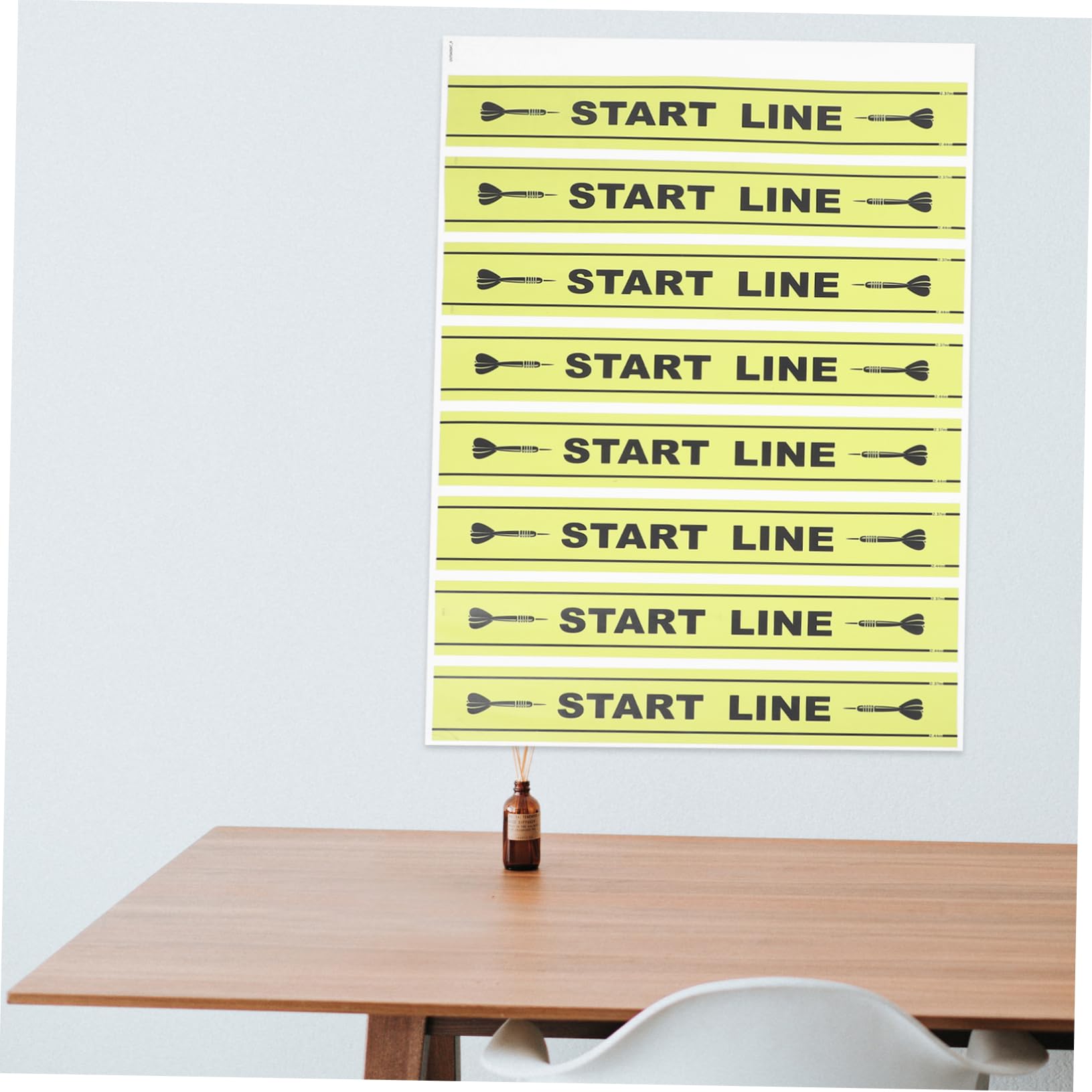 DECOMELODY 1Sheet Throw Line Marker for Players Durable Game Accessory for Precise Throw Placement for Parties and Game Nights Notice Line