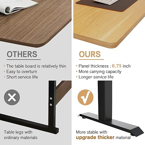 Miniatura 5 de Meilocar- Escritorio eléctrico de pie ajustable en altura, escritorio para computadora con controlador de memoria, estación de trabajo de oficina en