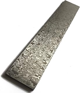 Stainless Damascus Steel Billet Blank Scale Knife Blade Bar - 200x30x3mm Rose Pattern