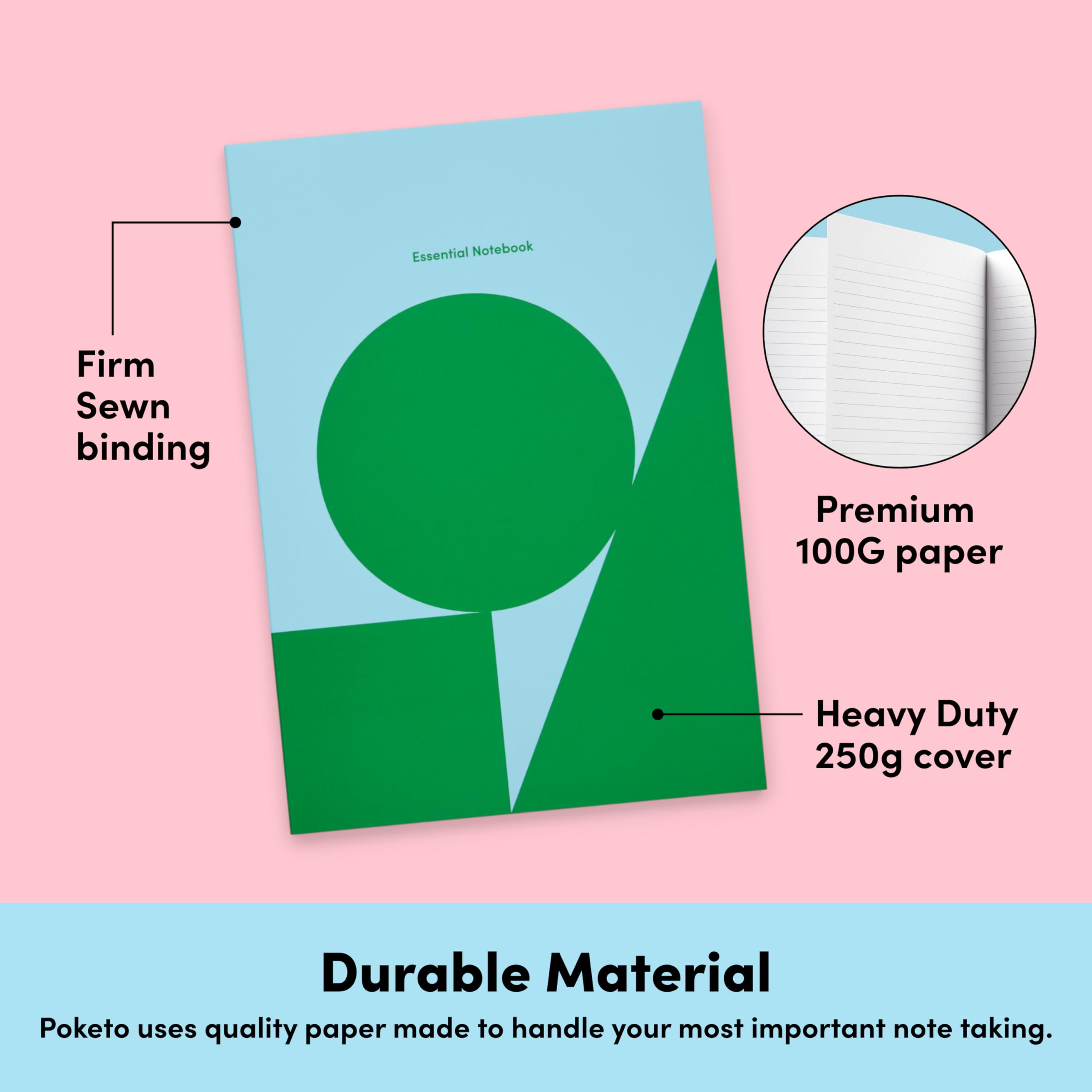 POKETO Essential Lined Notebook-Mountain