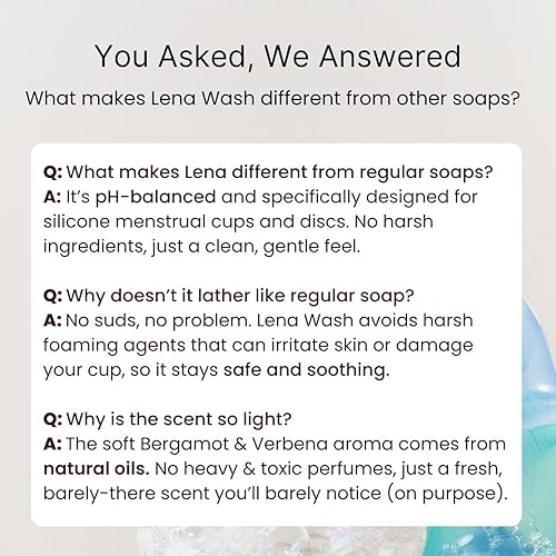 Miniatura 5 de Lena Jabón de copa menstrual  Limpiador a base de plantas suave y equilibrado con pH para tazas y discos reutilizables  Aroma natural, aprobado por