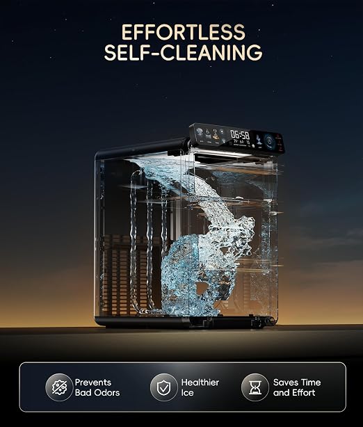 Fabricadora de hielo ecozy IM-NS451B 44 lbs/24H con panel smart miniatura 8