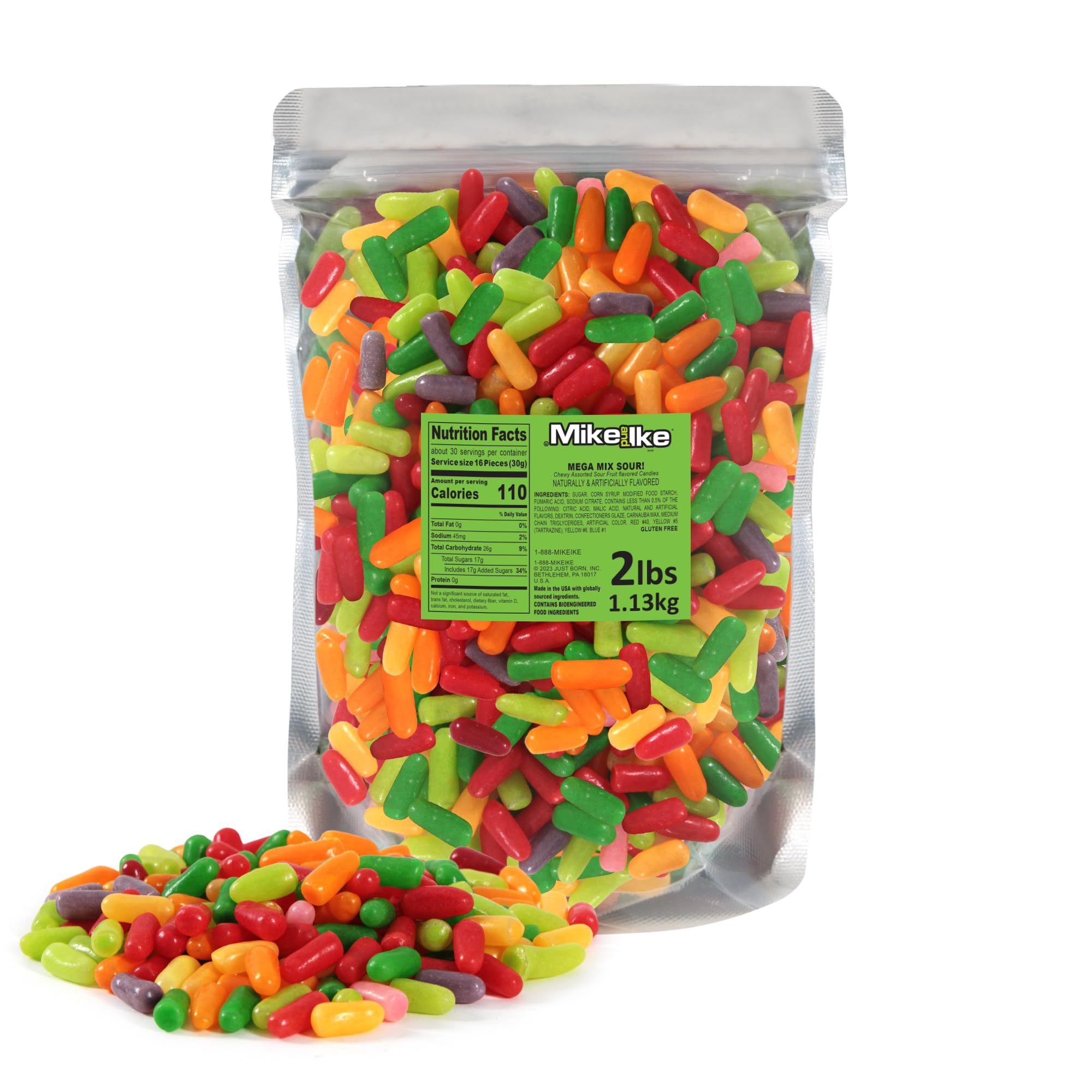 Mega Mix Sour Chewy Candy, 2lb Ultimate Mega Sour Candy Bulk, Ideal Sour Gummy Candy for Sharing, Delicious Mike and Ike Candy Bulk for All Occasions, Perfect for Sour Candy Lovers