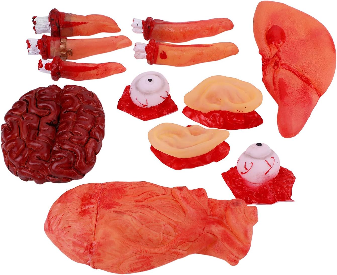 Halloween Broken Body Parts Fake Bloody Body Parts Severed Face Organs Props Scary Hand Broken Eyeball Haunted House Prank Props Vampire Zombie party decoration Fancy dress party Accessories