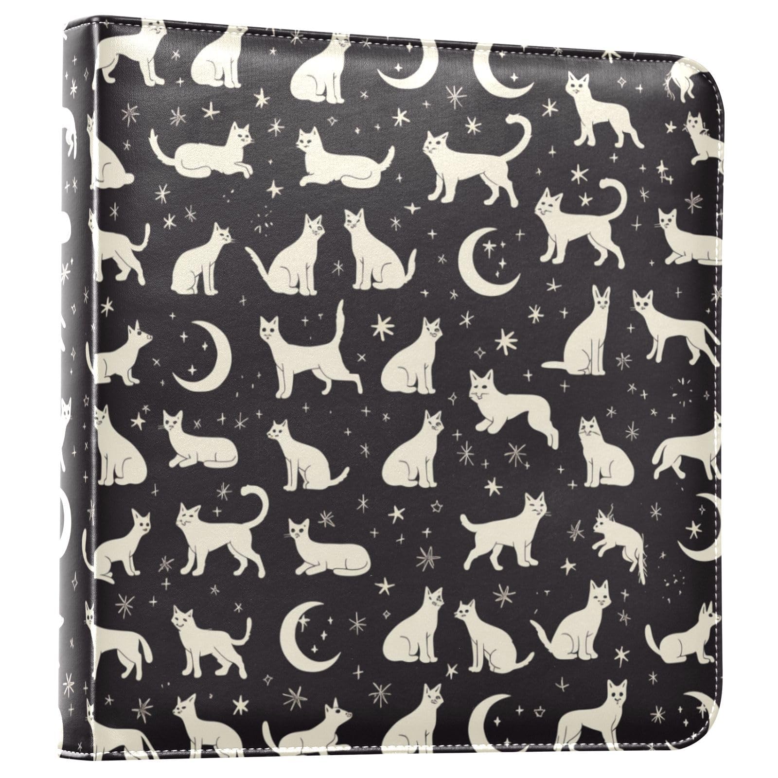 Kigai Cute Cats Photo Album Self Adhesive Scrapbook Album Leather Cover DIY Picture Scrap Book with 20 Adhesive Sheets, 11.8x24x0.8 inch