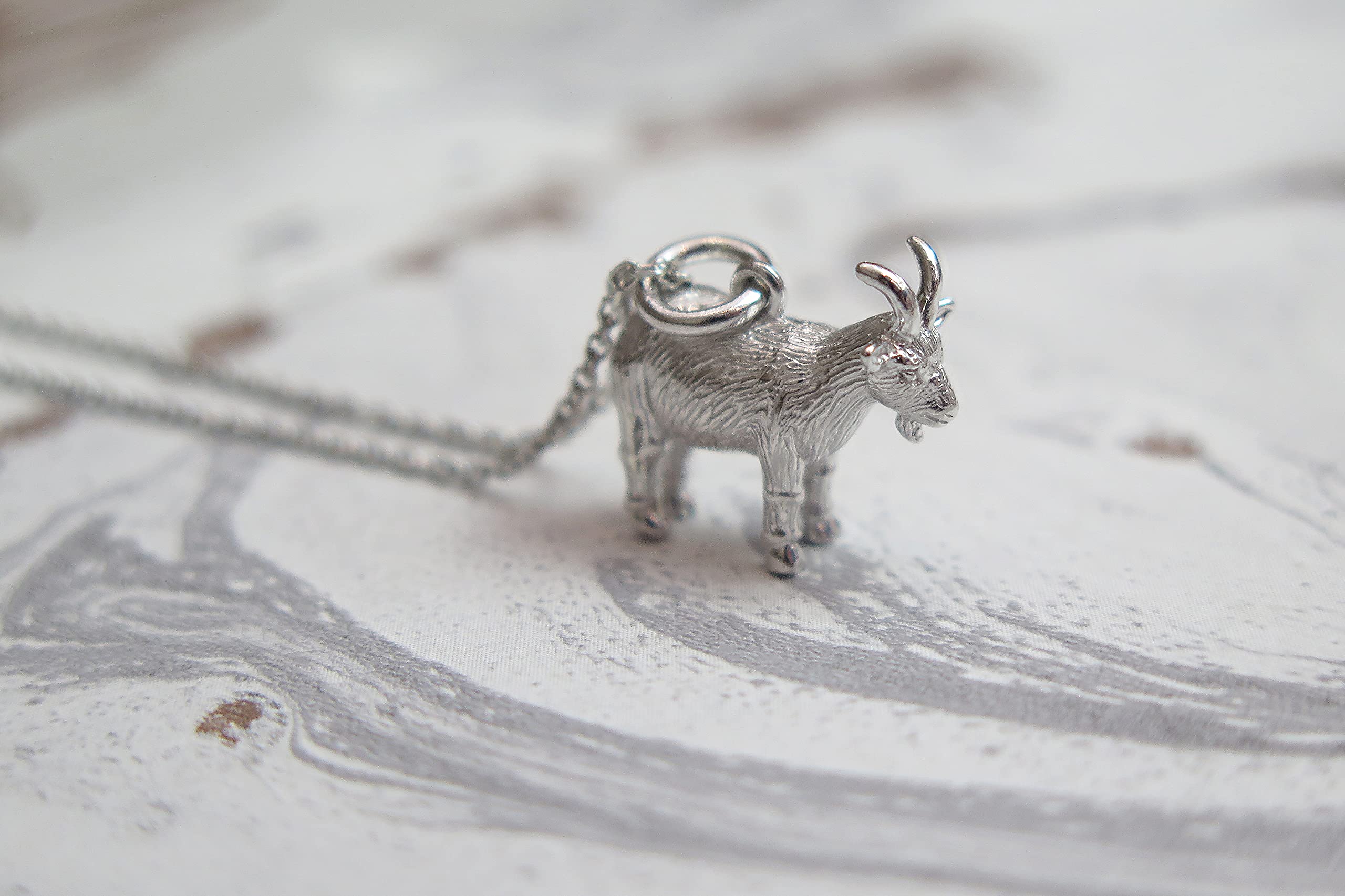 Collana con ciondolo in argento Sterling con zodiaco cinese, anno della capra