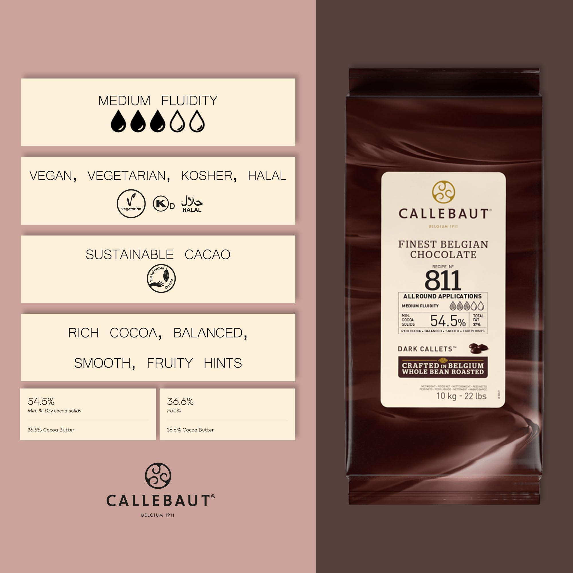 Callebaut 811NV-595 Callets-10 KG