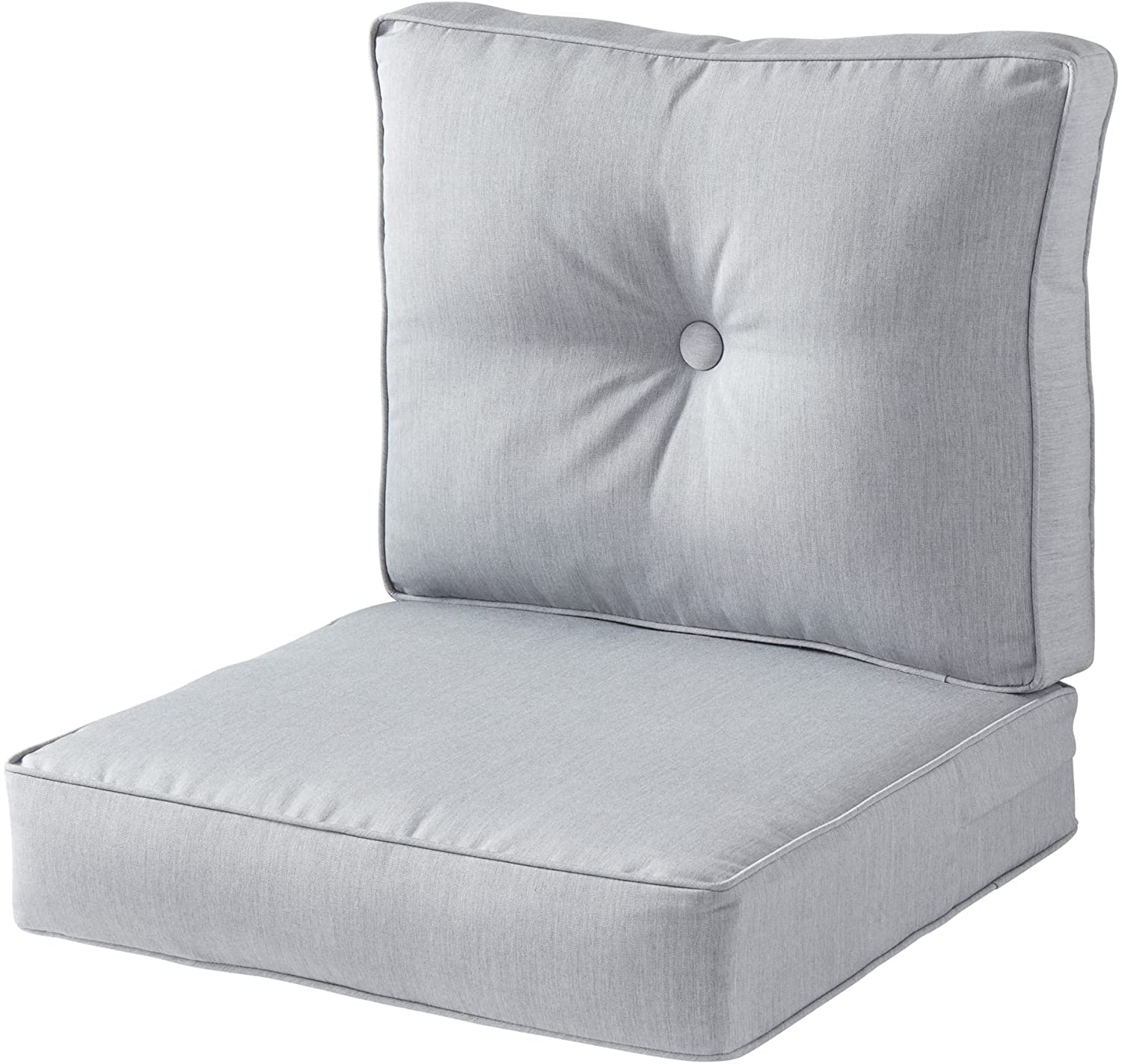 INDIAN DECOR. 80016 Home Fashions Outdoor 2-Piece Sunbrella Fabric Deep Seat Cushion Set, Grey