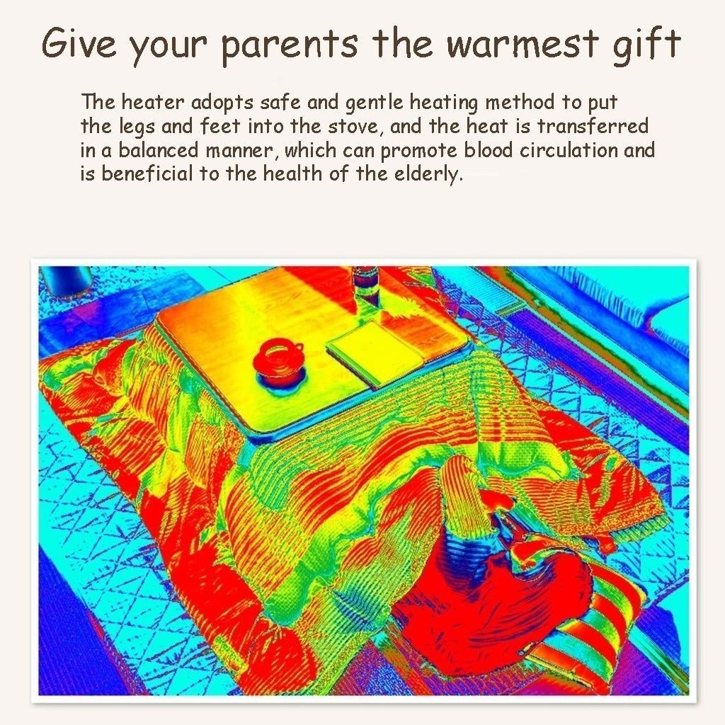 Tavolini Riscaldamento a Pavimento per caffè, Set Kotatsu Invernale, Riscaldamento Kotatsu Giapponese, Multifunzionale, Un Regalo Caldo per la Famiglia (Colore: Colore del Legno, Dimensioni:
