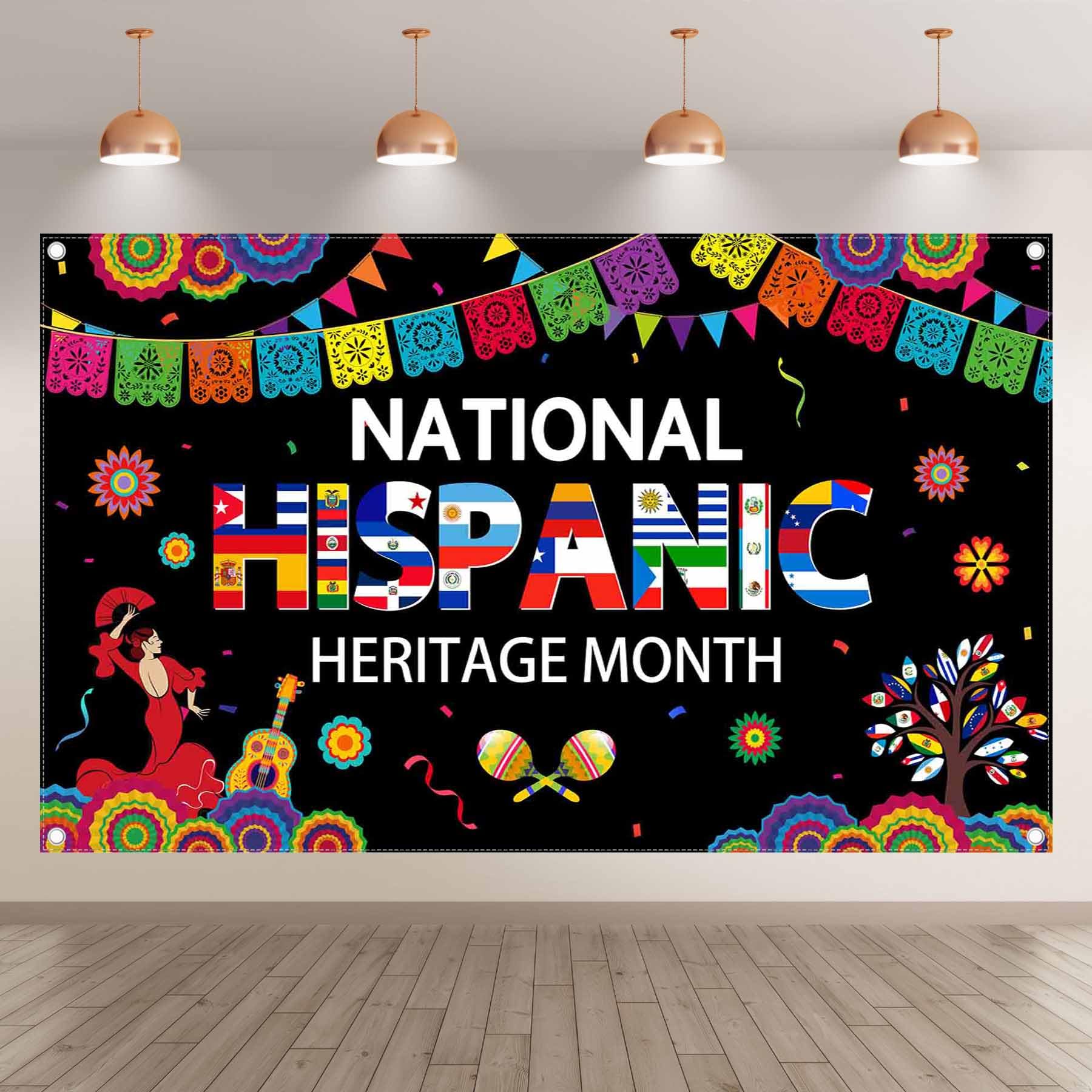 Hispanic Backdrop Latino American Celebration Backdrop VanillaBay Hispanic Heritage Month ...