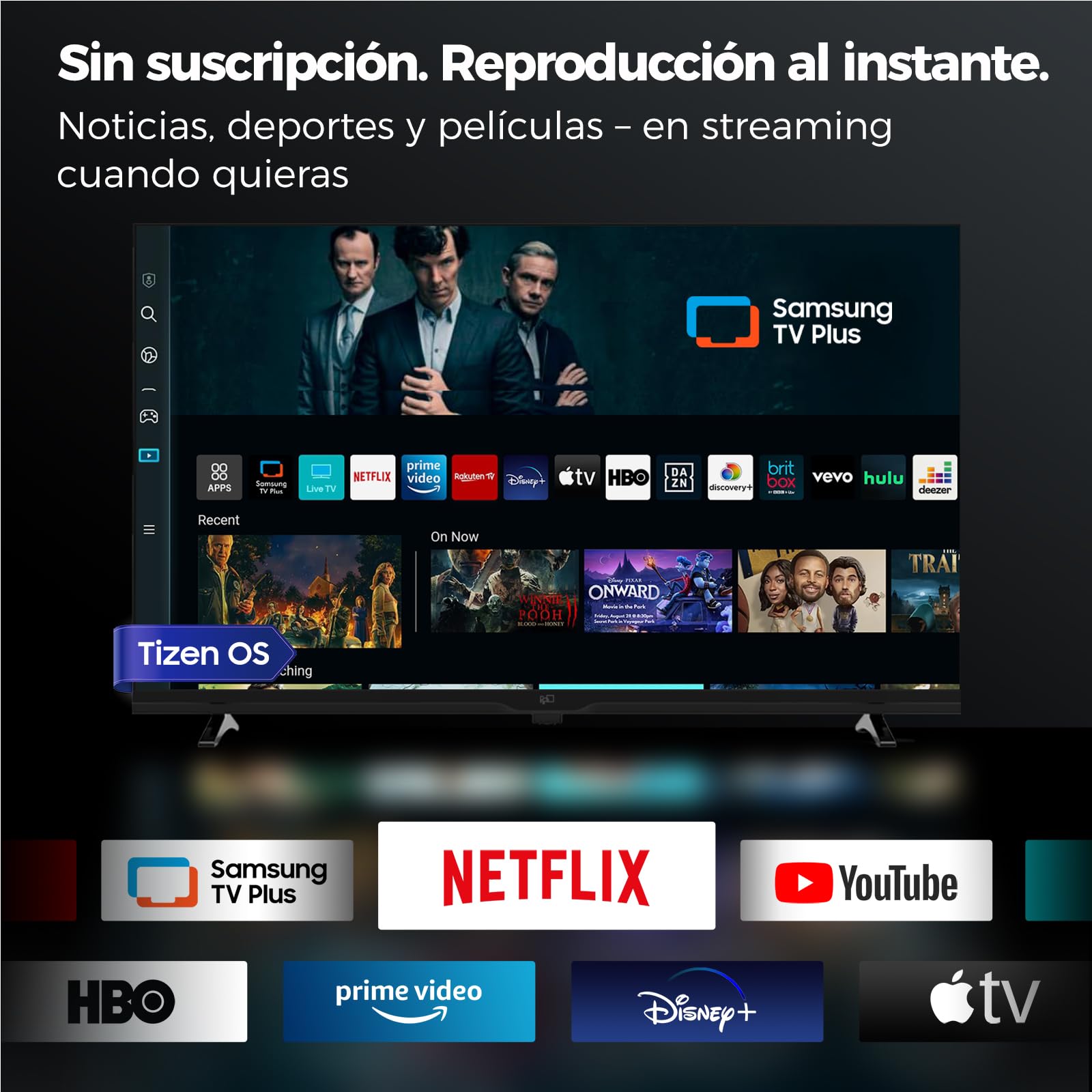 FPD Smart TV 43 Pulgadas Televisor Full HD 1080p Tizen OS Pantalla Plana | 350+ canales gratis Samsung TV Plus, Audio Dolby, HDR10, Gaming Hub juegos en la nube, SmartThings, Miracast
