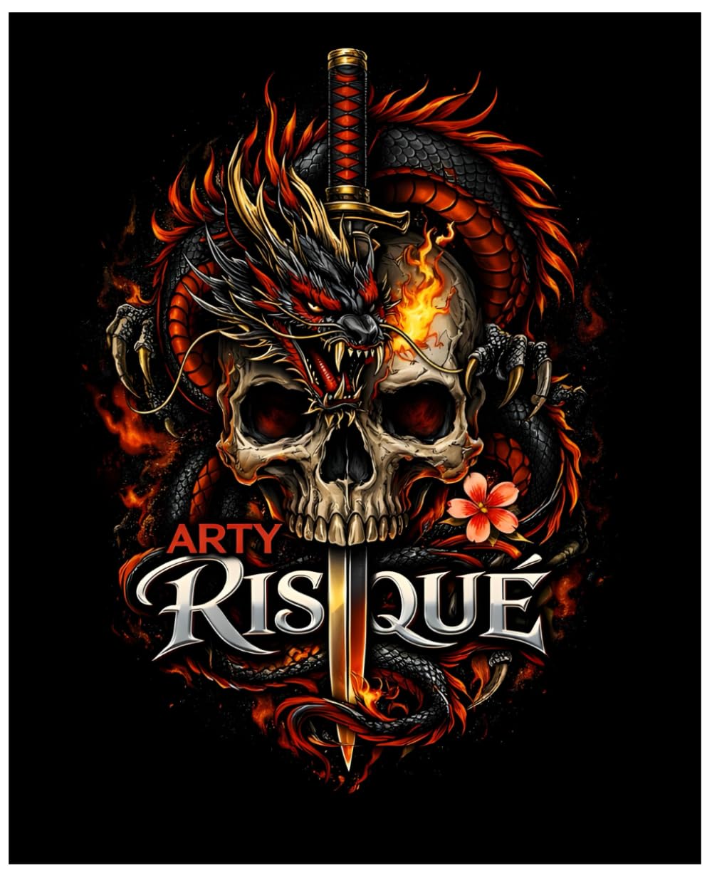 ARTY RISQUE SKETCH BOOK: DRAGON SKULL SKETCHBOOK FOR CREATIVE DRAWING