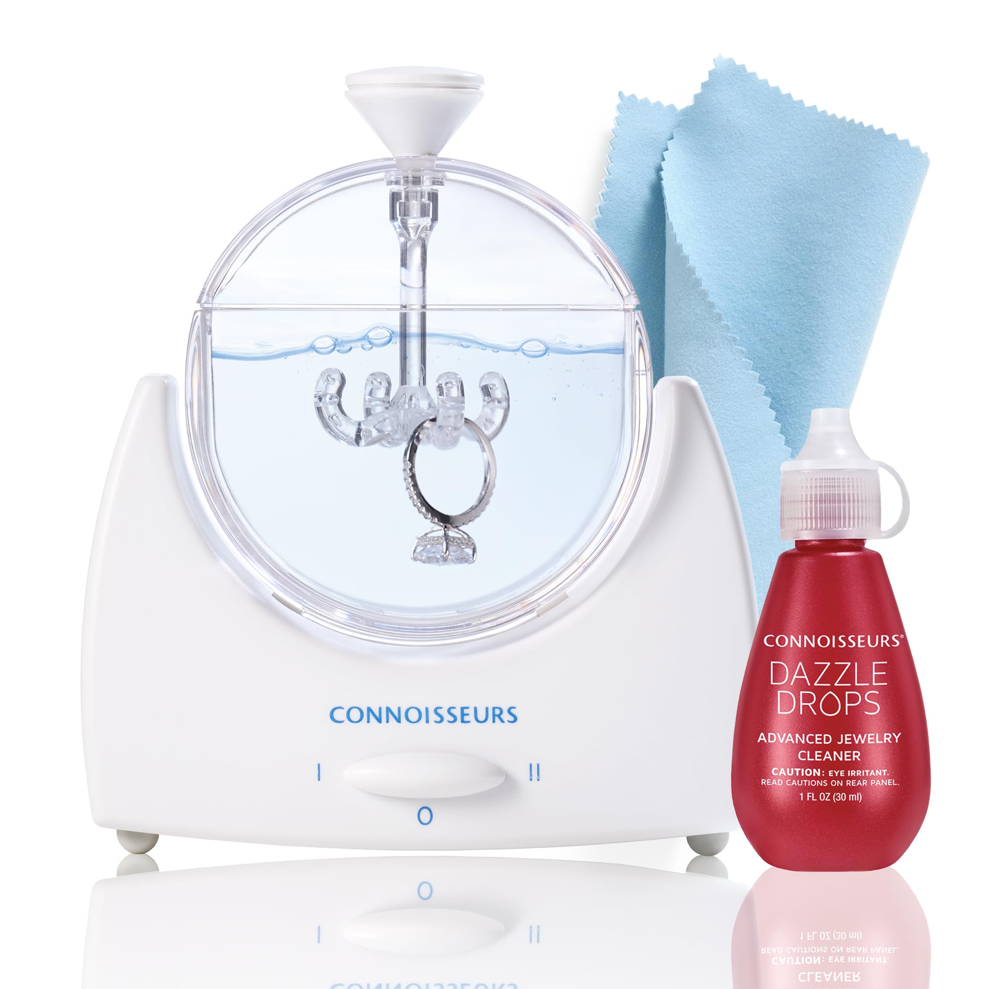 Connoisseurs LaSonic Diamond Dazzler - Includes Sonic Ring Cleaner, Dazzle Drops Advanced Jewelry Cleaner Concentrate, and Cleaning Cloth