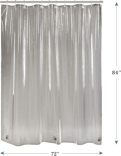 Vista 129 de AmazerBath Forro de cortina de ducha, forro de ducha gris de 72 x 72 pulgadas, bonitos forros de cortina de ducha de plástico, cortinas de ducha