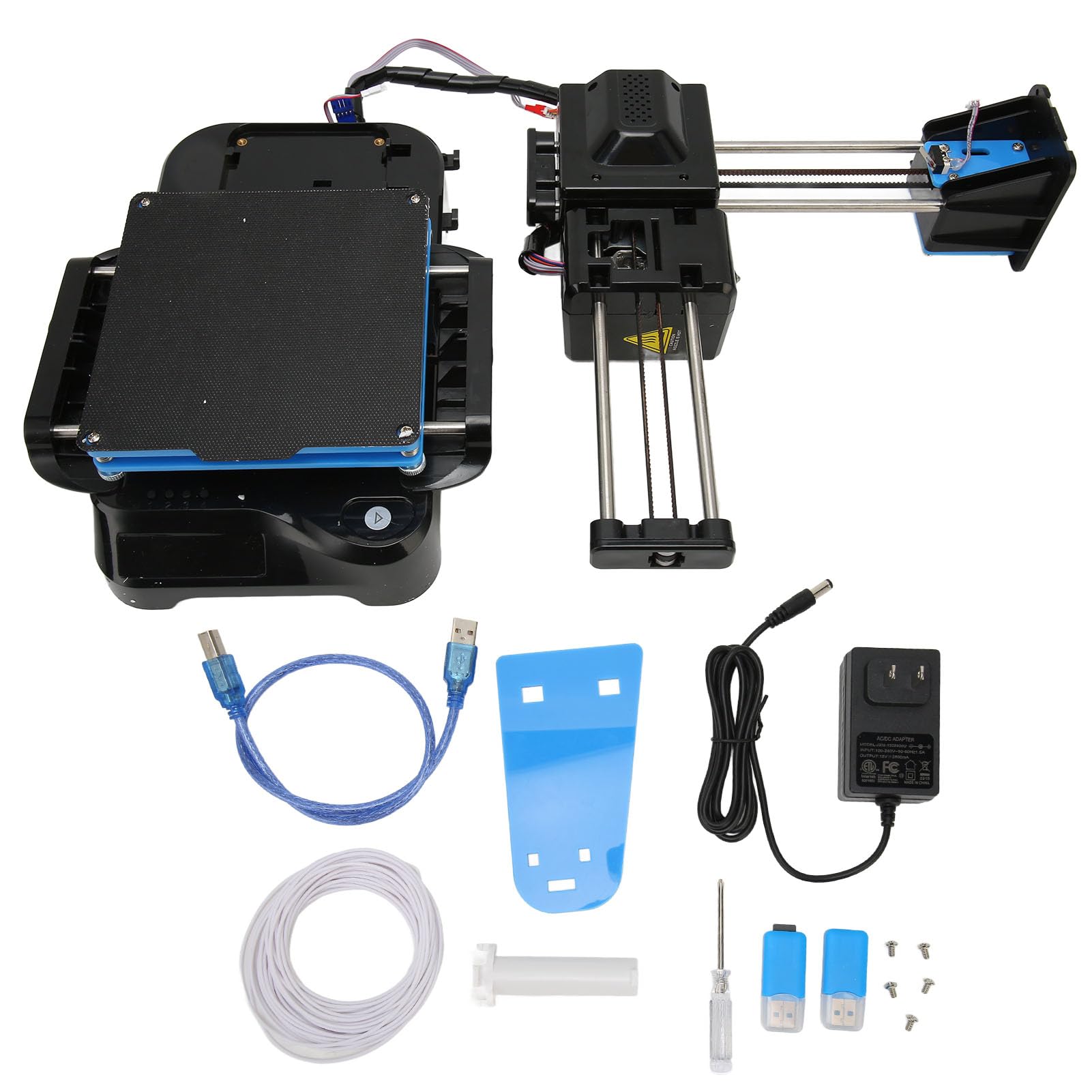 DAUERHAFT Pequeño kit de impresora 3D, placa base silenciosa, mini impresora 3D de 100-240 V de alta precisión para niños (enchufe de EE. UU. 100-240 V)