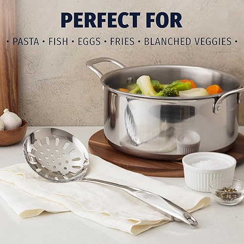 Miniatura 2 de Zulay Kitchen Cuchara de servir ranurada de acero inoxidable  Espumador de cuchara grande  Utensilios duraderos con mango ergonómico y fácil de usar