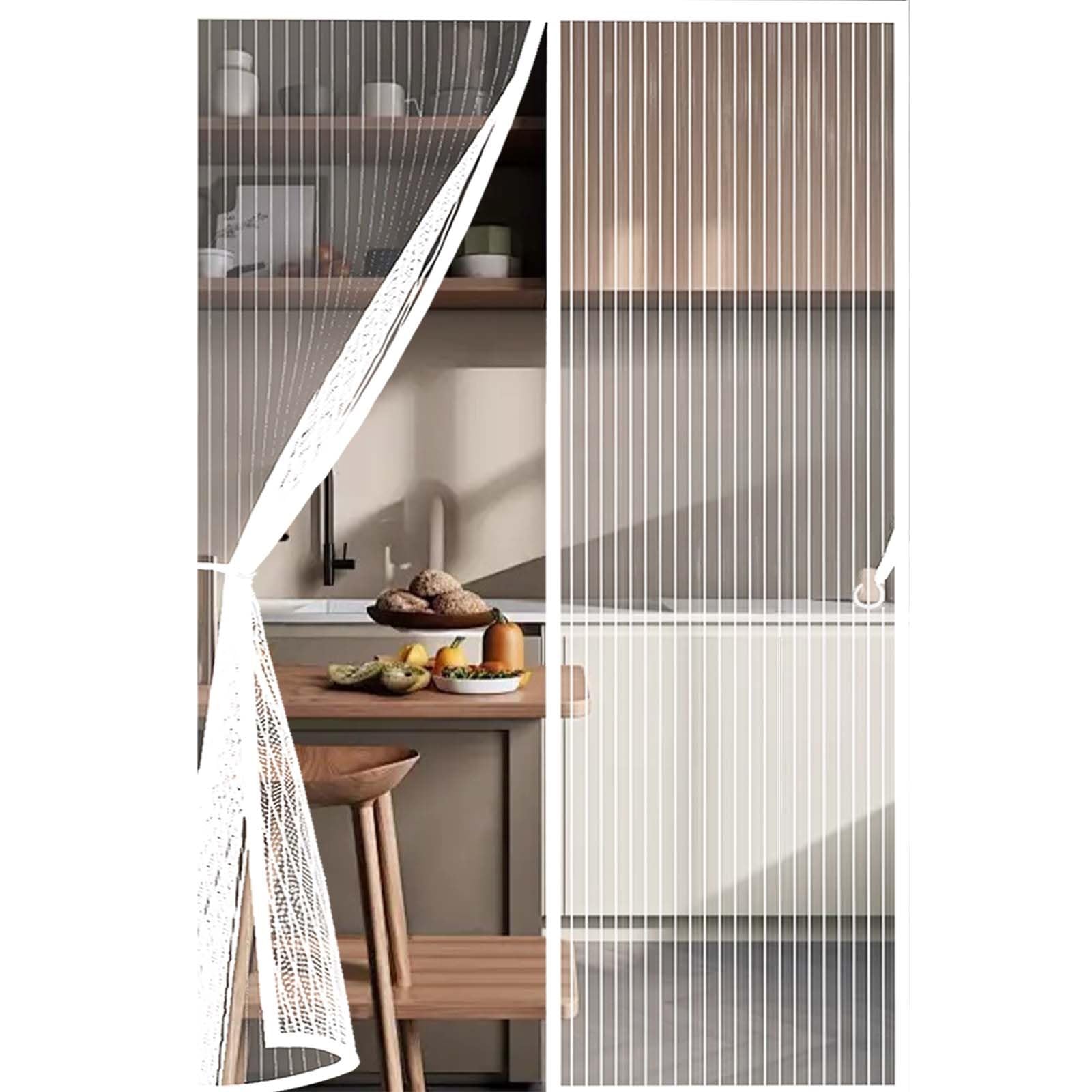 Fly Nets 139 x 201 cm Durable, Keeps Bugs Out, Kid and Pet Friendly Heavy Duty Mesh Bug Curtain Hundreds of Sizes, Lets Fresh Air in, White