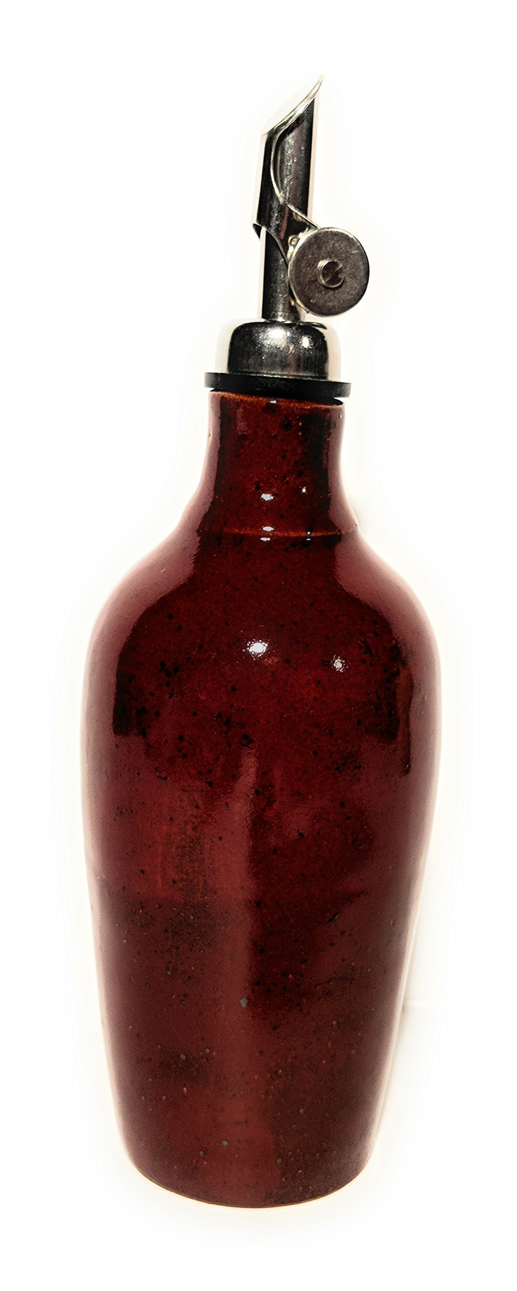 Hatfield Pottery Oil or Vinegar Pottery Dispenser Jar in Cinnamon Red