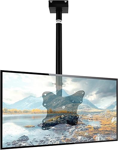 Pyle Soporte universal de techo para TV de 23 a 42 pulgadas, ajustable con inclinación y giro, soporte de altura ajustable, compatible con VESA,