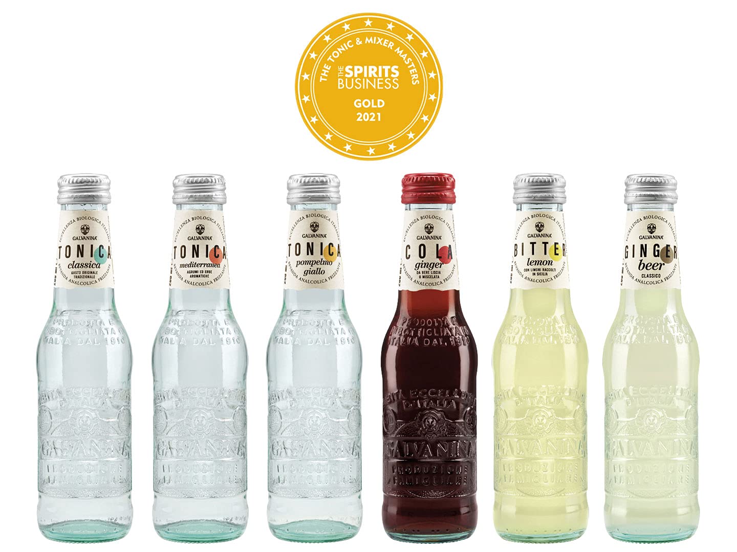 GALVANINA - 24 x TONICA classica in vetro 200 ml | Tonica BIOLOGICA prodotta in Italia