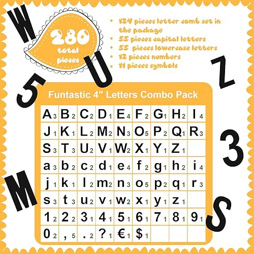 Miniatura 2 de 134 letras coloridas del alfabeto de 5 pulgadas, letras del alfabeto y recortes de puntuación para tablón de anuncios, juego de pared para tablero