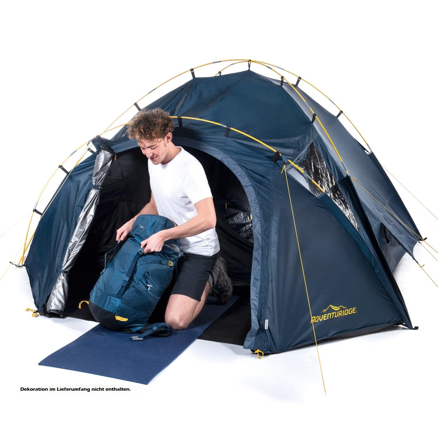 Kuppelzelt 4 Personen Camping Zelt - 4 Mann Campingzelt Igluzelt Trekkingzelt mit 2000 mm Wassersäule mit Vorzelt inkl. 2 Eingänge wasserdichtes Festivalzelt
