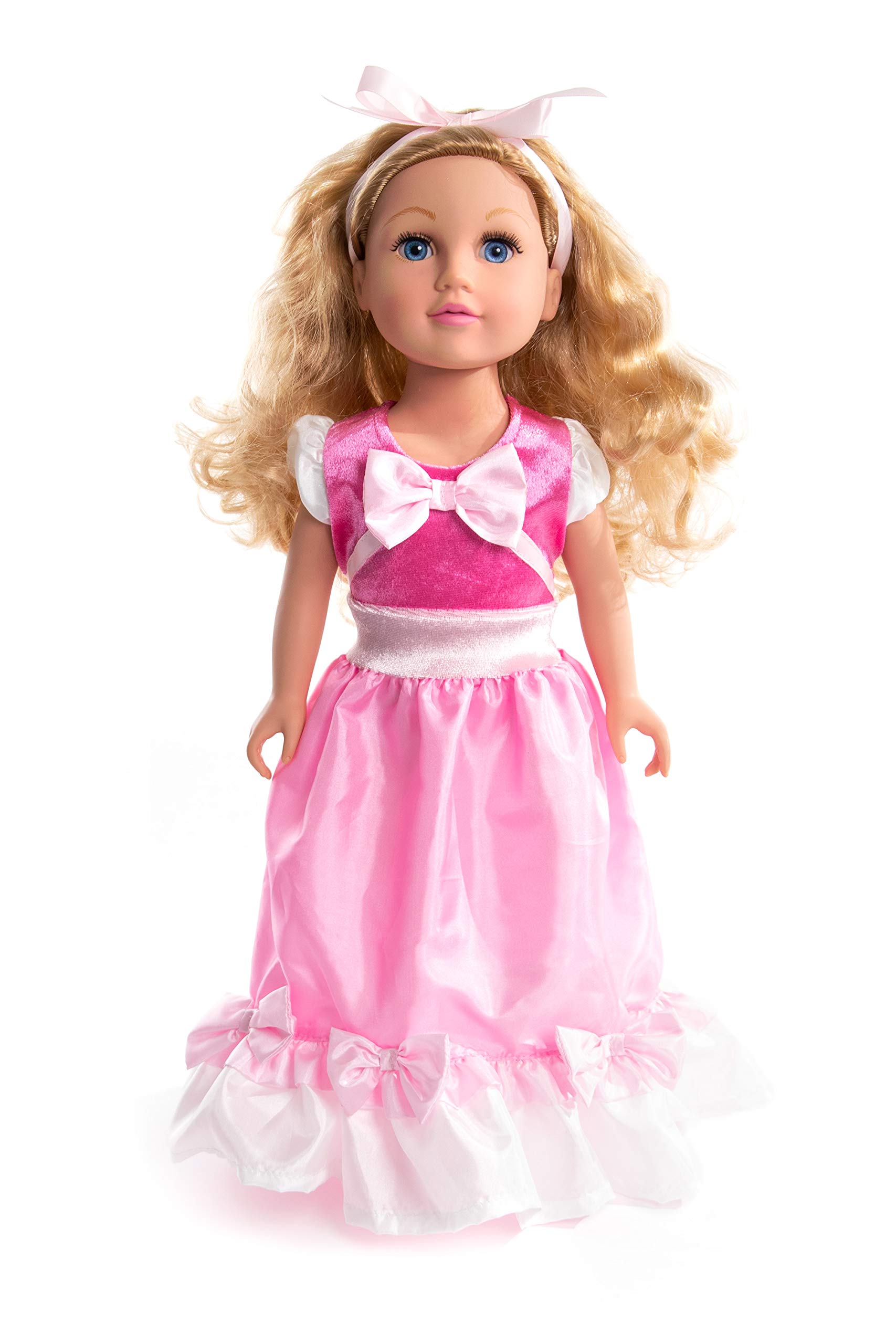 Little Adventures Cinderella Ball Gown Princess Doll Dress - Doll Not Included - Machine Washable Child Pretend Play and Party Doll Clothes with No