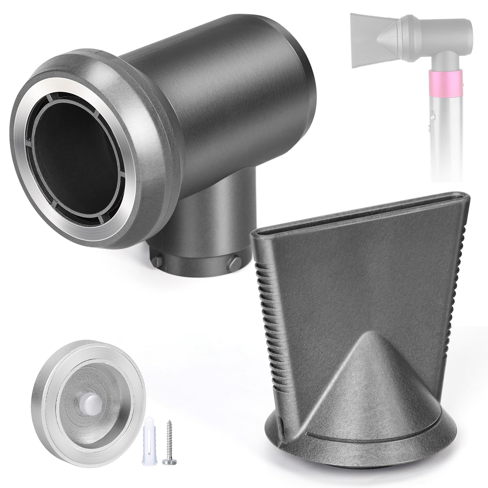 Professional Concentrator and Adapter Kit Compatible with Dyson Airwrap Styler, for Curling Iron Converting to Hair Dryer, with Hair Dryer Attachment Holder