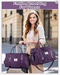 Travel Duffle Bag, Sports Gym Tote Bag for Women, Carry on Luggage Bag for Airplanes, Lightweight Weekender Overnight Shoulder Bag Waterproof Beach Hospital Bag,A07-Dark Purple