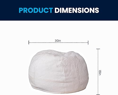 Miniatura 96 de Flash Furniture Dillon - Puf de sherpa, silla clásica recargable para niños y adolescentes, pequeña, natural Negro -,Negro Peludo,Blush