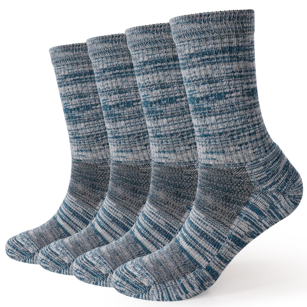 EnerWear 4 Pack Women's Merino Wool Outdoor Hiking Trail Crew Sock