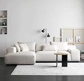 Modern Oversized Modular L Shaped Sectional Sofa Set for Living Room, Minimalist Style Comfy 4-Seat Corner Couch, Left Chaise, Wool-Like