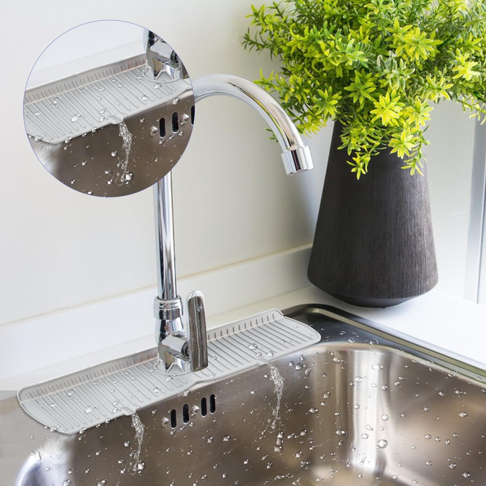 Tapis De Robinet De Cuisine En Silicone, Collecteur D'eau, Tapis D'évier, Protection Contre Les éclaboussures, Comptoir De Salle De Bains  15