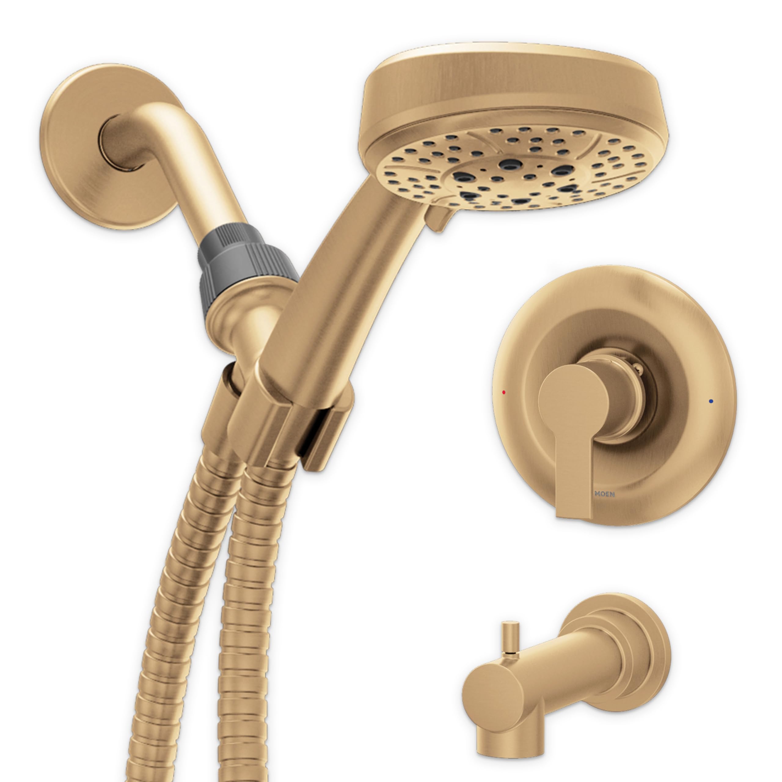 Moen Meena Bronzed Gold Single Handle Modern Shower Faucet with