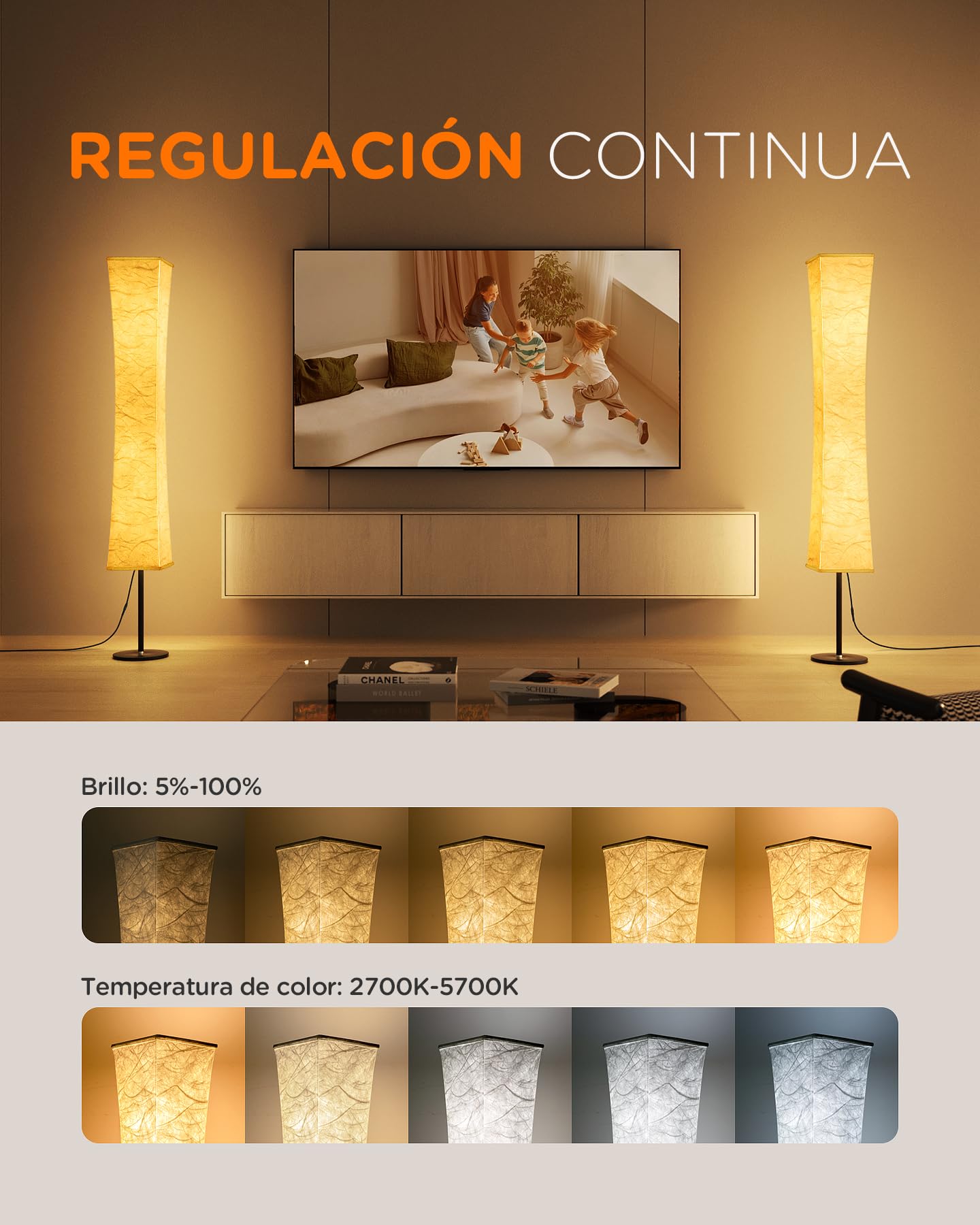 tomons LED Lámpara de pie Regulable, RGB Lámpara LED con Temporizador , Lámpara de Pie Inteligente Regulable con Remote Control y Sincronización musical, Lámpara de Pie Moderna para Dormitorio