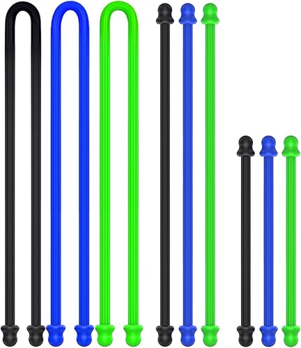 Miniatura 1 de 9 bridas de silicona de 4 pulgadas, 6 pulgadas y 12 pulgadas, organizador de cables para empaquetar auriculares, cables de computadora, correas