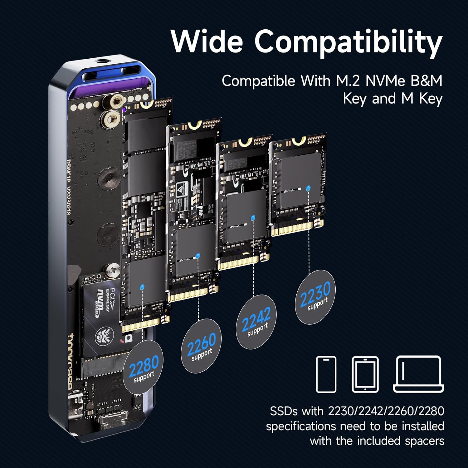 SSD Enclosure demonstrating 10Gbps super speed transmission