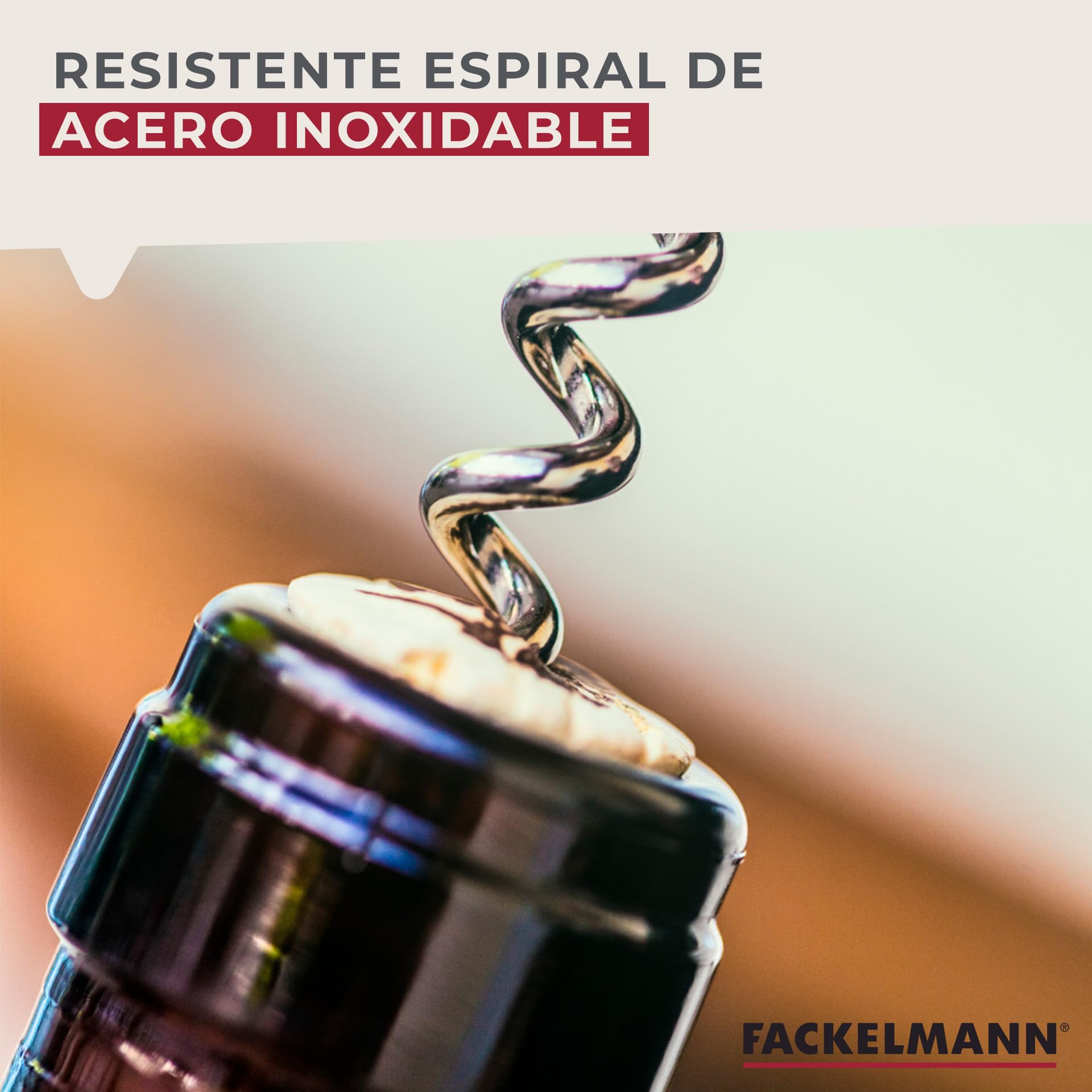 Fackelmann Sacacorchos de Camarero con Corta Cápsulas, Acero Inoxidable, Negro, 13x3,6 cm