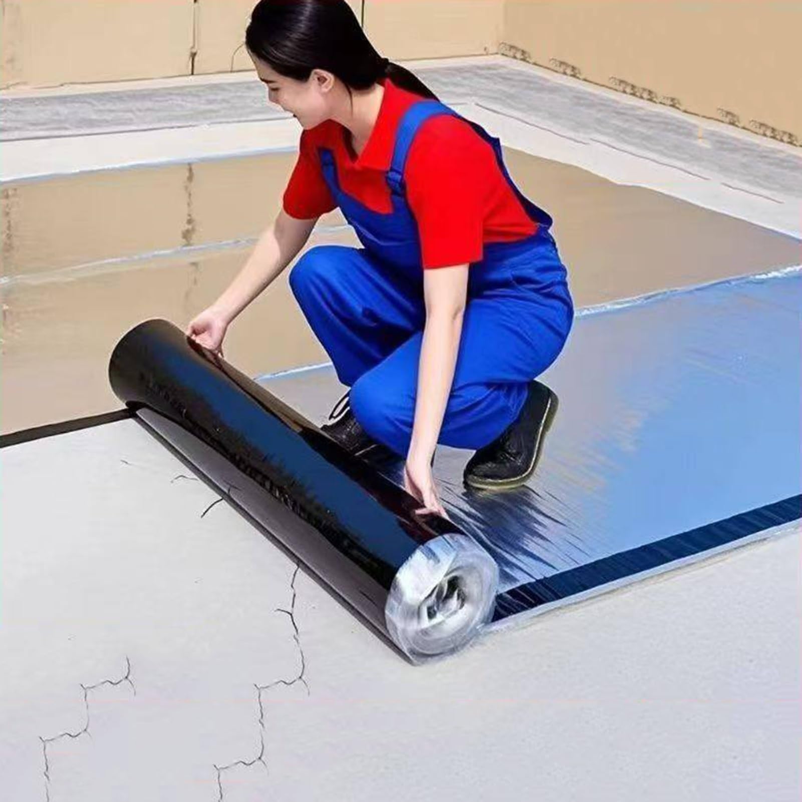 Cinta Selladora Impermeable Autoadhesiva - Tela Asfaltica de Aluminio para Tejado, Rollo Membrana Cinta Bituminosa de Reparación para Goteras Grietas Terraza Techos(30x1000 cm/0.98x33 ft)