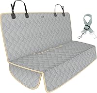 Vista 10 de Funda de asiento trasero para niños en el automóvil Protector de asiento de automóvil 100% impermeable para perros con cinturón de seguridad