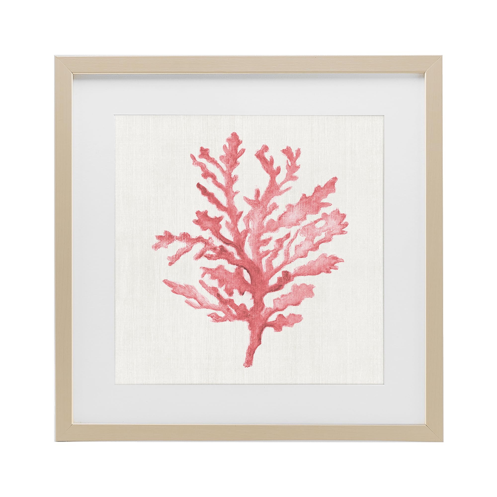 Stupell Industries Harvest Pine (Textured) 'Rosy Pink Coral Branch'| Framed Print Under Glass